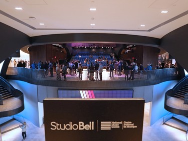 Guests walk inside Studio Bell, home the National Music Centre in Calgary during the ceremonial opening on Wednesday June 29, 2016. The Centre opens to the public on Canada Day.