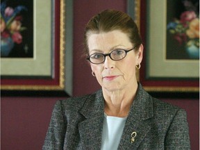 Sandy Durrant, pictured in the living room of her southwest Calgary home on May 6, 2004, the day she was appointed chair of the Calgary Police Commision. She died June 19, 2016, at the age of 69.