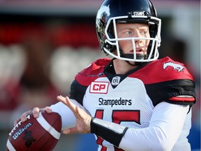 Calgary Stampeders quarterback Andrew Buckley against the Edmonton Eskimos in CFL football in Calgary, Alta., on Saturday, June 11, 2016. Al Charest/Postmedia