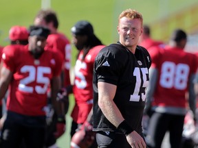 Calgary Stampeders QB Andrew Buckley during the teams intrasquad mock game at McMahon Stadium in Calgary, Alta.. on Sunday June 5, 2016. Leah hennel/Postmedia