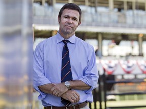 Spruce Meadows course designer Guilherme Jorge on the sidelines of the Westmoreland Coal Cup on day two of the Spruce Meadows National Thursday June 9, 2016.  (Ted Rhodes/Postmedia)