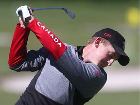 Top ranked Canadian amateur Jared du Toit chips on the range prior to teeing off in the Glencoe Invitational June 15, 2016 at the Glencoe Golf Club.