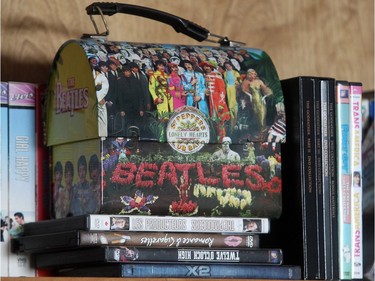 A classic Sgt Pepper's Lonely Hearts Club Band lunchpail, one of the numerous musical curiosities at Kelly Jay's home in Penbrooke Meadows.