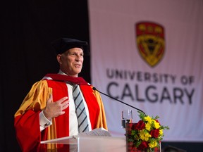 Canadian men's national basketball coach Jay Triano - currently the Phoenix Suns associate coach and a former Toronto Raptors head coach who was a sixth-round draft pick of the CFL's Calgary Stampeders in 1981 - receives an honorary degree from the U of Calgary on Thursday, June 9, 2016. Riley Brandt/University of Calgary