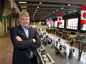 Stephan Poirier, senior vice-president and chief commercial officer for the Calgary International Airport Authority, on the Mezzanine level above the departures area at YYC.