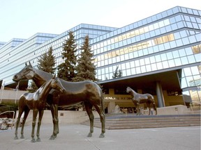 Exterior views of Calgary, Alberta's Municipal Building on Macleod Tr and 8 Ave SE.