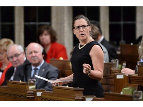 International Trade Minister Chrystia Freeland answers a question during Question Period in the House of Commons on Parliament Hill in Ottawa on Monday, June 13, 2016.