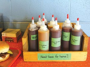 Holy Smoke BBQ's plethora of sauces to put on your meat.