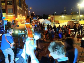 An action shot of the Inglewood Night Market. The first one of the season runs during Gobsmacked on the Music Mile this weekend.