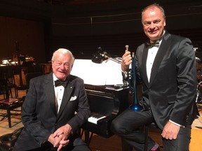 Jens Lindemann, right, and Tommy Banks perform Thursday as part of the JazzYYC Summer Jazz Festival.