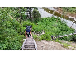 Ladders and bridges are common on the West Coast Trail.