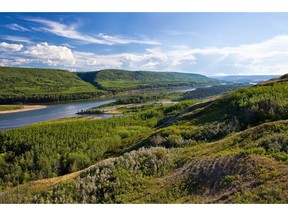 This section of the Peace River Valley will be flooded if the Site C dam goes ahead.