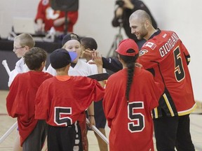 Mark Giordano's own charitable initiative, Team Giordano, provides encouragement in both academics and physical fitness and promotes healthy lifestyles, leadership and community involvement involving four schools in Calgary. Jenn Pierce/Calgary Flames