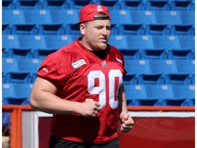 Calgary Stampeders Quinn Smith during Stamps practice at McMahon Stadium on June 25, 2015.