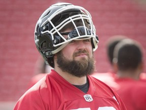 Newcomer Cam Thorn at Calgary Stampeders training camp at McMahon Stadium in Calgary on June 8, 2016.