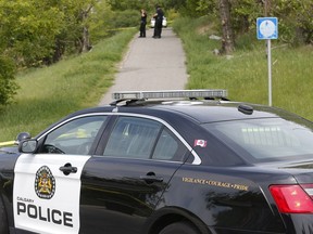 Police are investigating after a body was found in Crescent Heights, west of Centre Street by Samis Rd. N.E. in Calgary, Alta., on Wednesday June 8, 2016.