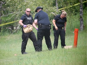Police investigating after body parts were found in Crescent Heights, west of Centre Street by Samis Rd. N.E. in Calgary.