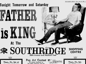 A 1966 advertisement for Southridge Shopping Centre — a mall that eventually became part of the modern-day Chinook Centre.