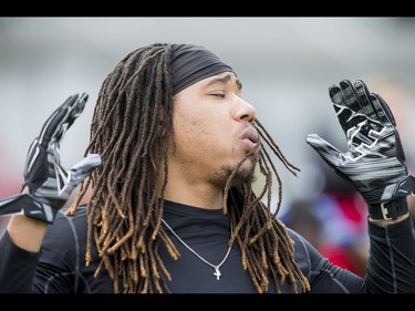A newcomer to the Calgary Stampeders in February, Taylor Reed warms up on Day 1 of the Calgary Stampeders rookie camp at McMahon Stadium in Calgary, Alta., on Thursday, May 26, 2016. Regular training camp was set to begin on May 29.  Lyle Aspinall/Postmedia Network