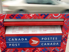 A Canada Post mailbox on Centre Street North.