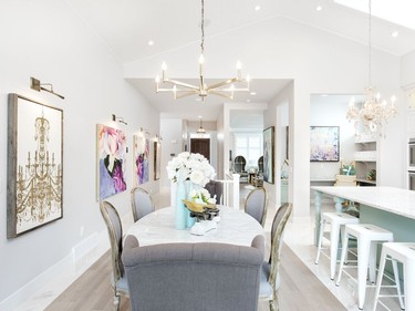 The dining area of the 2016 Stampede Rotary Dream Home by Homes by Avi.