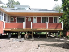 The home includes a space below the house for water to flow through in this flood-mitigated new build for Kelly and Charles Dixon in Bowness by Ranger Homes.