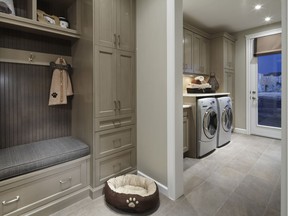 This laundry room, by Mattamy Homes, is conveniently located next to the back door and the mud room.