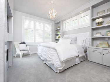 The master bedroom of the 2016 Stampede Rotary Dream Home by Homes by Avi.