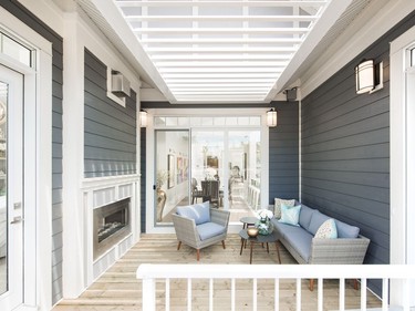 The rear patio of the 2016 Stampede Rotary Dream Home by Homes by Avi. Courtesy, Homes by Avi