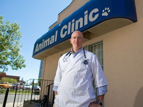 Veterinarian Dr. Joe Waldman was photographed outside the Calgary Animal Clinic on 9th avenue S.W. on Wednesday June 15, 2016. The vet clinic is Calgary's oldest and Waldman is unsure if the business can survive a recent massive hike in property taxes.