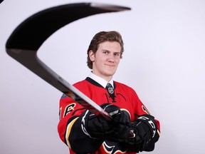 BUFFALO, NY - JUNE 25:  Adam Fox poses for a portrait after being selected 66th overall by the Calgary Flames during the 2016 NHL Draft on June 25, 2016 in Buffalo, New York.