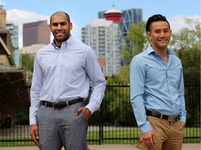 Azan Jamal, left and Jason Ho, pictured in Calgary, Ab., on Sunday July 3, 2016 are two Calgary engineers who got laid off during the recession and wanted to give back so they started working on a project to build a wind pump in Tanzania. Leah Hennel/Postmedia