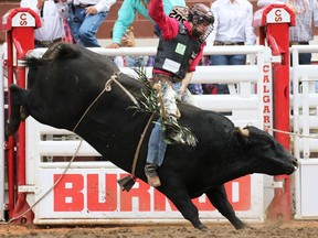 Dakota Buttar from Kindersley, Sask., rode Preacher to a first-place tie on Sunday.