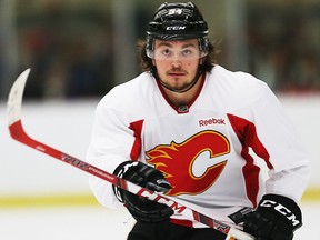 Calgary Flames Rasmus Andersson during NHL hockey training camp at Winsport in Calgary, Alta. AL CHAREST/POSTMEDIA
