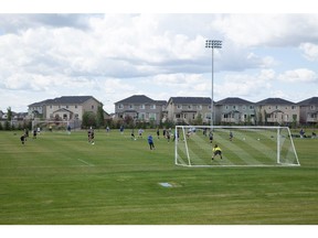 One of the fields in the new athletic park in New Brighton.