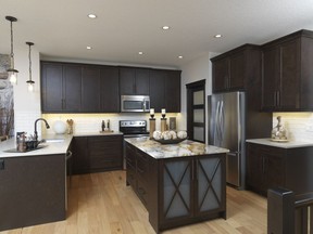 The kitchen in the Porter show home by Trico Homes in Beacon Heights.