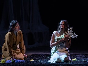 Beste Kallender and Emma Char in Banff Centre's The Rape of Lucretia.