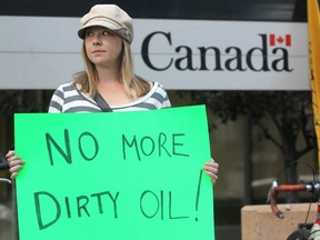 Now an NDP MLA, Robyn Luff is pictured protesting the Keystone XL pipeline in this 2011 file photo.