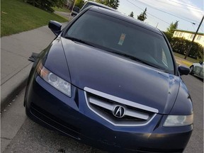 Okotoks RCMP are looking a blue Acura TL, approximate year 2006, with damage on the driver's side, in connection with an attempted murder investigation after a man sought help for a gunshot wound at an unrelated rural residence in the M.D. of Foothills on July 11, 2016, at around 7:50 p.m.
