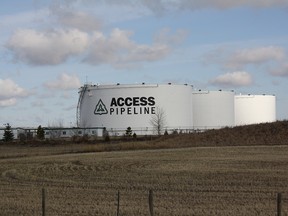The Sturgeon terminal for the Access Pipeline north of Fort Saskatchewan.