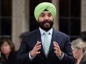 Minister of Innovation, Science and Economic Development Navdeep Bains answers a question during Question Period in the House of Commons on Parliament Hill in Ottawa on Tuesday, June 14, 2016.