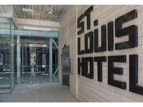 The entrance to the newly-renovated St. Louis Hotel in Calgary, Alta., on Friday, July 29, 2016. The three-storey hotel was originally built in 1914, and went through a major renovation in 1959. Elizabeth Cameron/Postmedia
