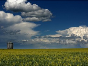 Storm clouds east of Airdrie, Alta., on Sunday July 3, 2016.