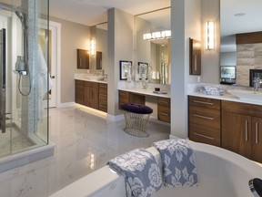 The ensuite in the Monaco by Morrison Homes in Mahogany.