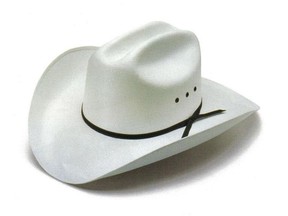 White cowboy hat.