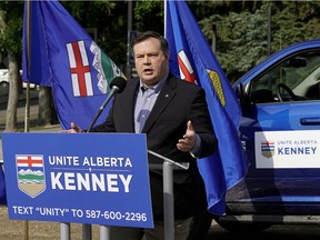 Jason Kenney launched his "Unite Alberta Truck Tour" near the Alberta Legislature in Edmonton on Monday, Aug. 1, 2016.