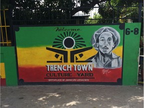 A sign at Trench Town in Kingston, Jamaica.