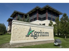 Agrium Inc.'s head office stands in Calgary, Alta., on Tuesday, Aug. 30, 2016. Agrium and the Potash Corp. of Saskatchewan said Tuesday they are in preliminary merger talks. Lyle Aspinall/Postmedia Network