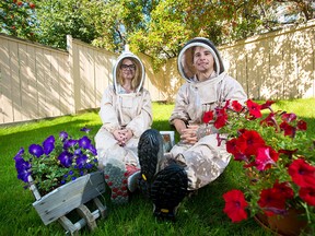 Beekeepers Josie Ganos and Spencer Madden will be wearing their bee suits when they take on the Canmore Quad Challenge on Labour Day.