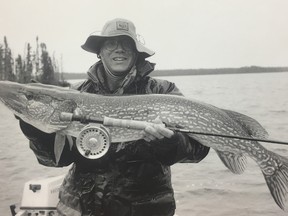David Blair with a lifetime northern pike on the fly.